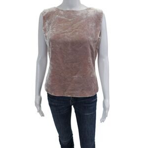 Didier Parakian Womens Velvet Tank Top Blouse Pink Size 40